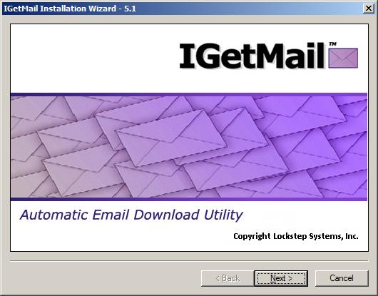 The IGetMail Installation Wizard walks you through installling this POP3 email downloader on your Exchange Server.